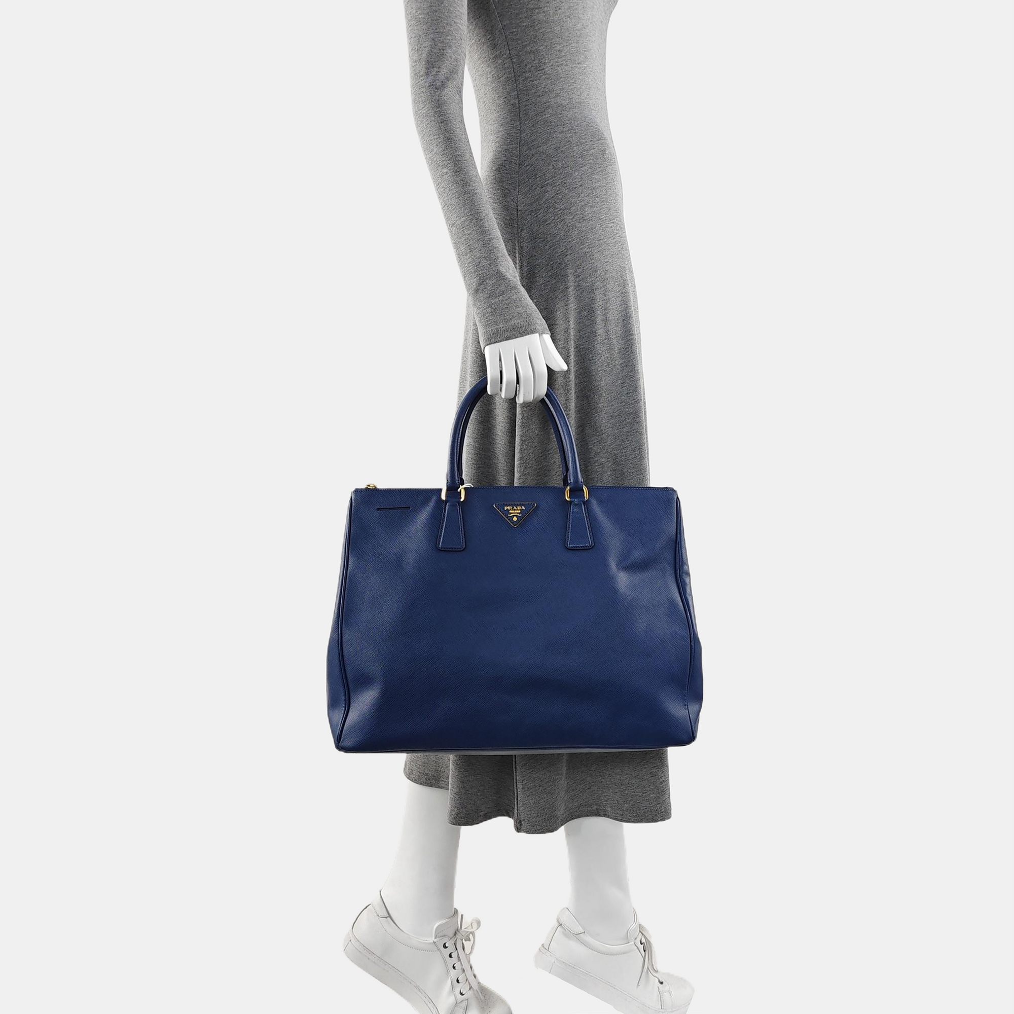 Galleria Large Saffiano Calfskin Blue