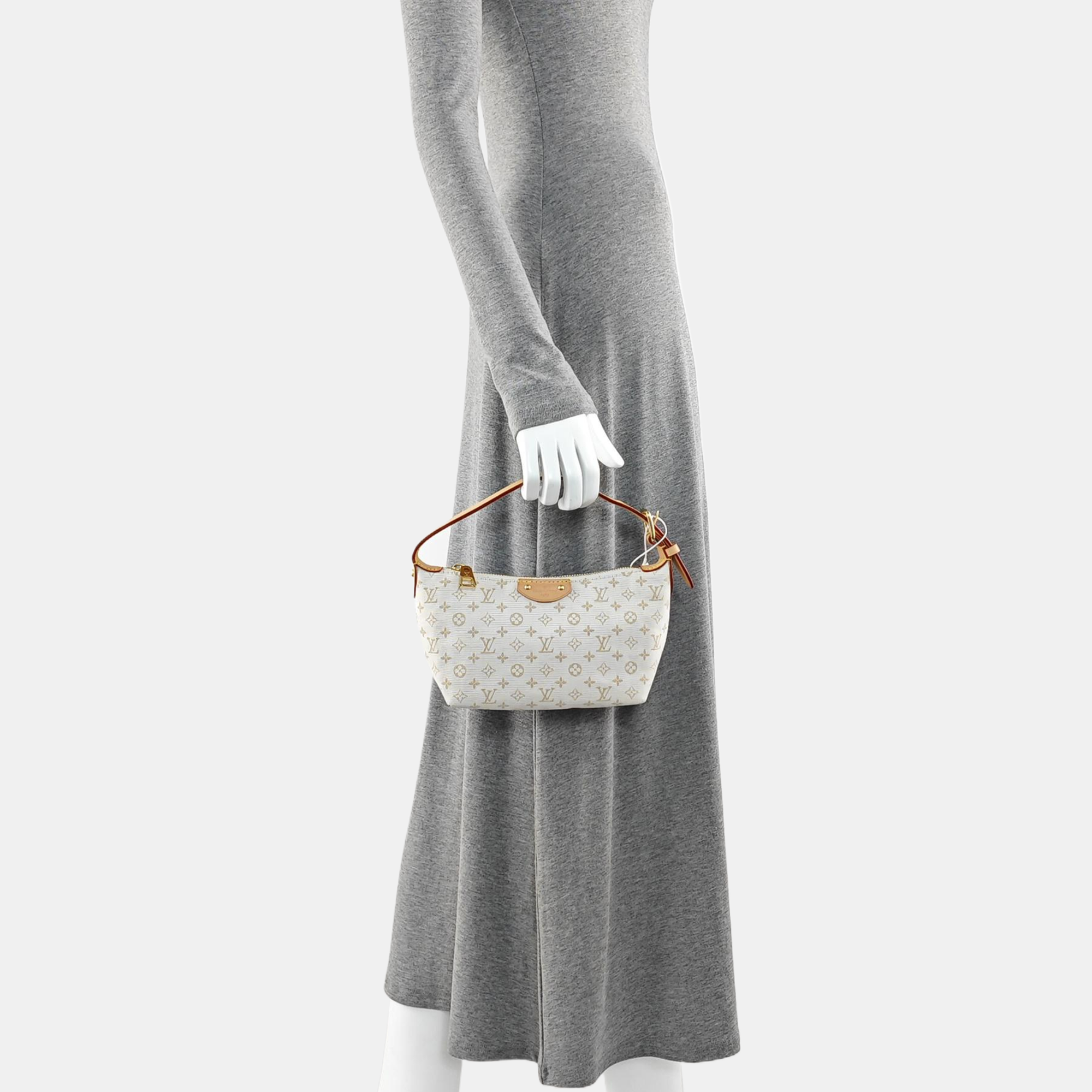 Monogram Fabric Top Handle Bag White