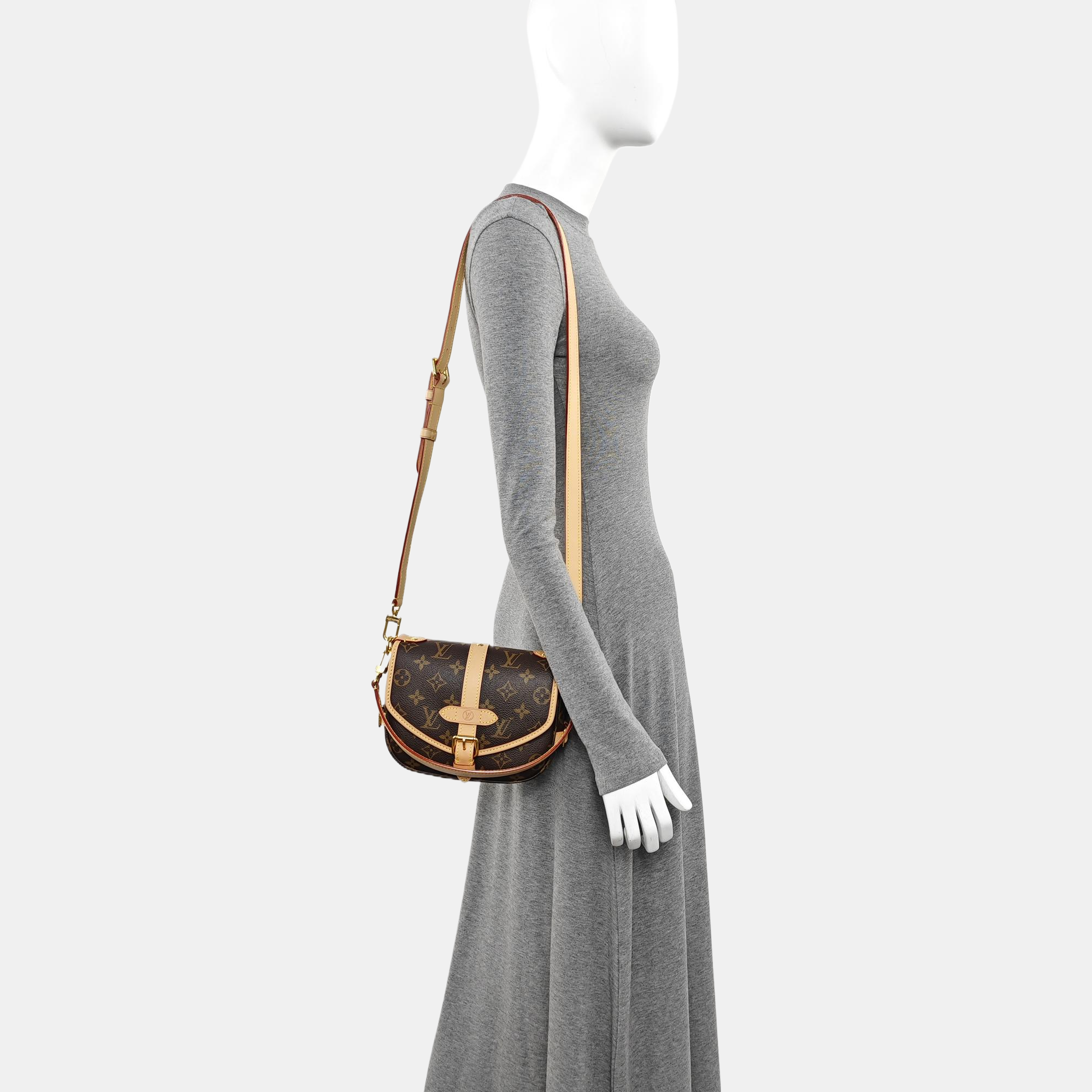 SAUMUR BB Monogram Coated Canvas Brown