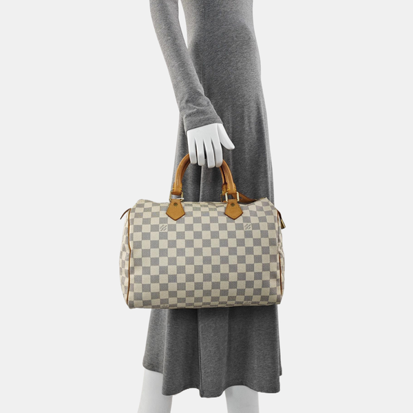 SPEEDY 30 Damier Azur Coated Canvas White