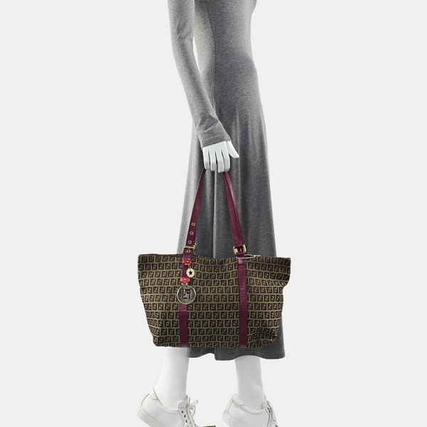Monogram Canvas Tote Bag Brown