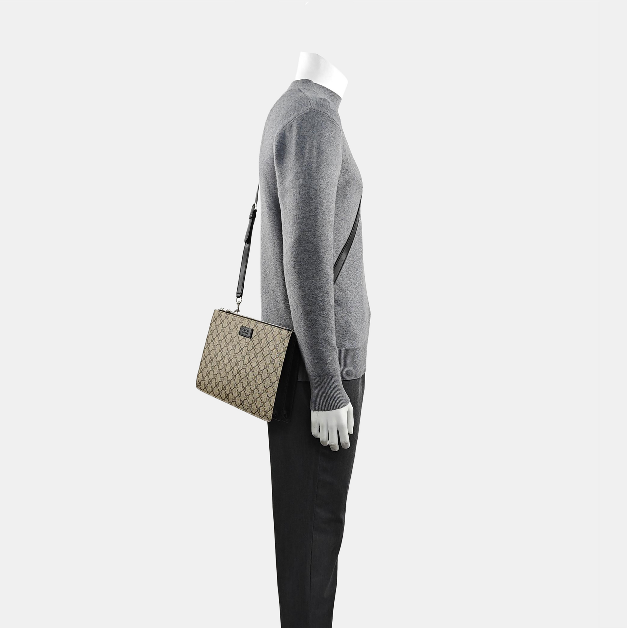 Monogram Coated Canvas Shoulder Bag Beige