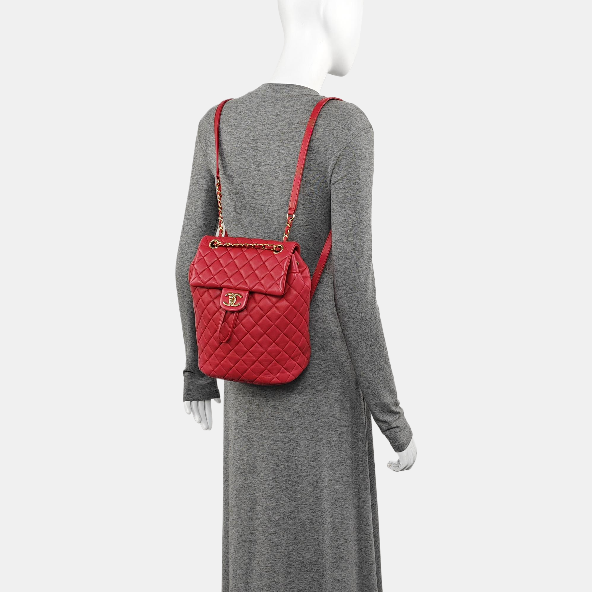 URBAN SPIRIT Small Quilted Lambskin Red