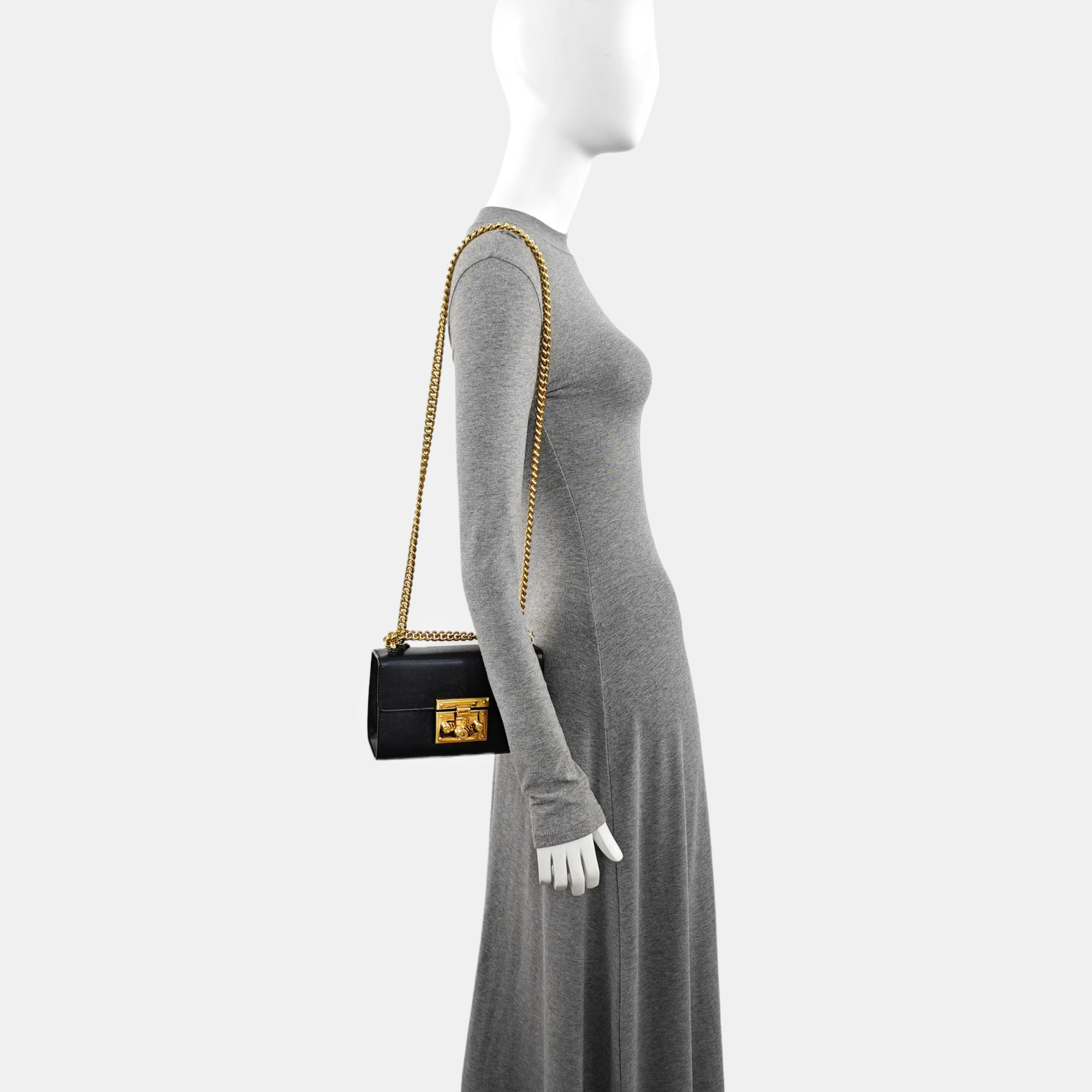 Padlock Small Calfskin Black