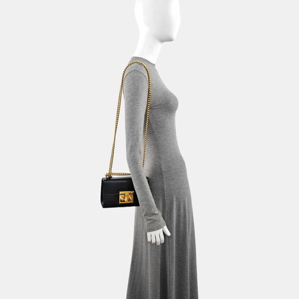 Padlock Small Calfskin Black