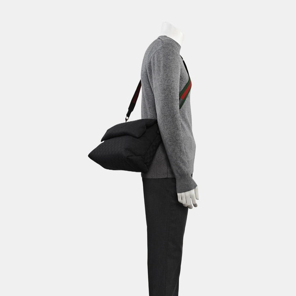 Monogram Coated Canvas Shoulder Bag Black