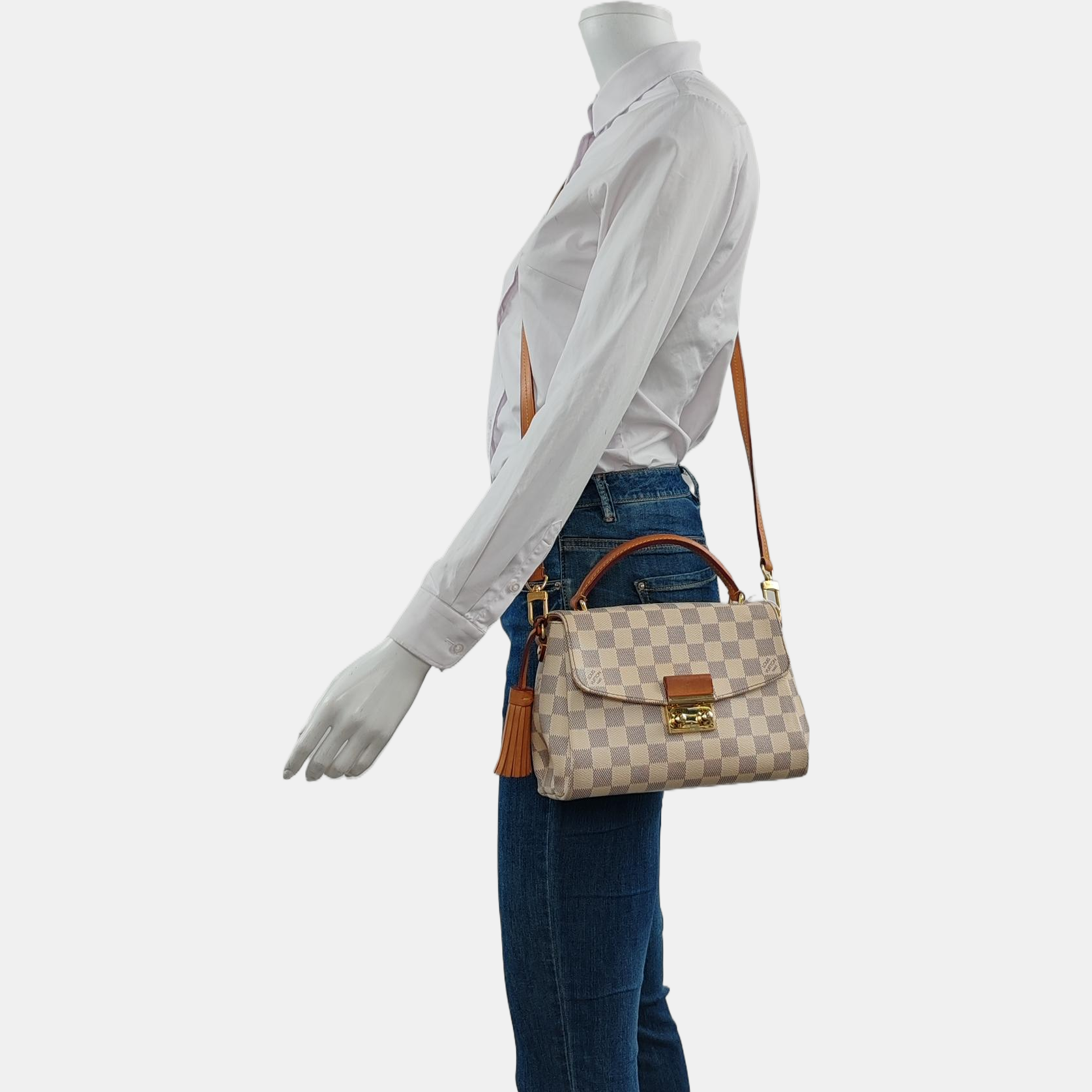 CROISETTE Damier Azur Coated Canvas White