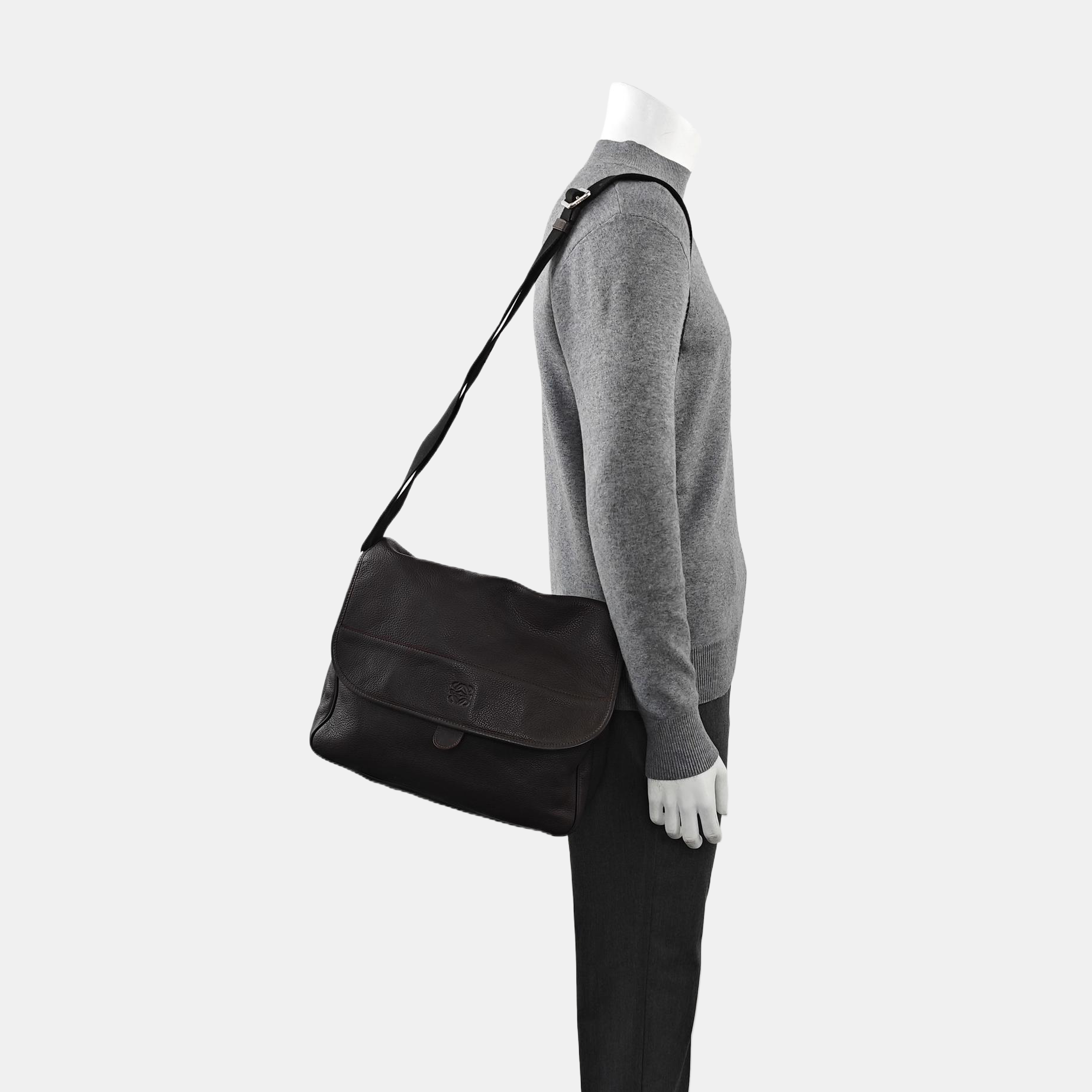 Calfskin Shoulder Bag Brown