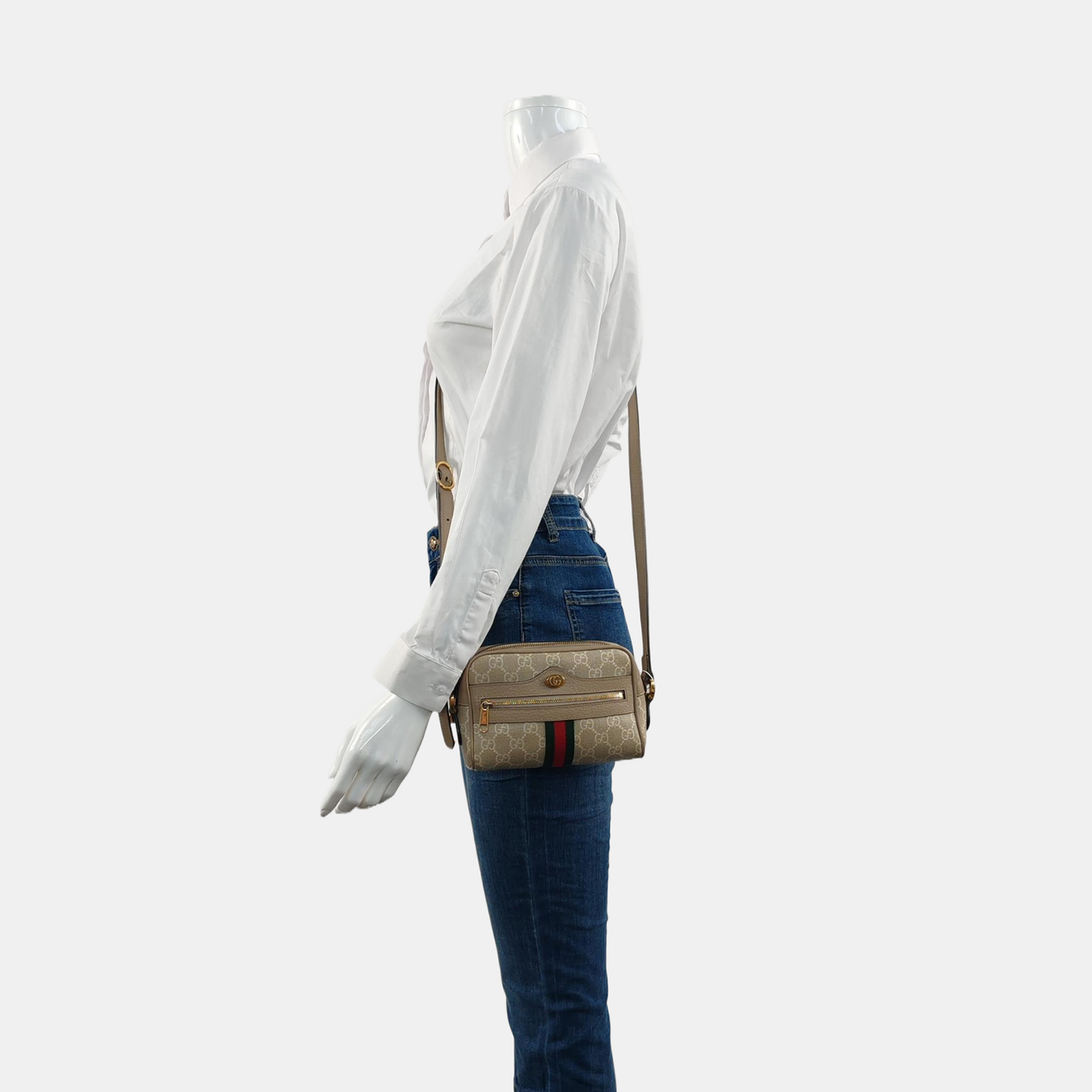Authenticated pre-owned  Ophidia Mini Monogram Coated Canvas Beige - Shoulder Bag at Looply