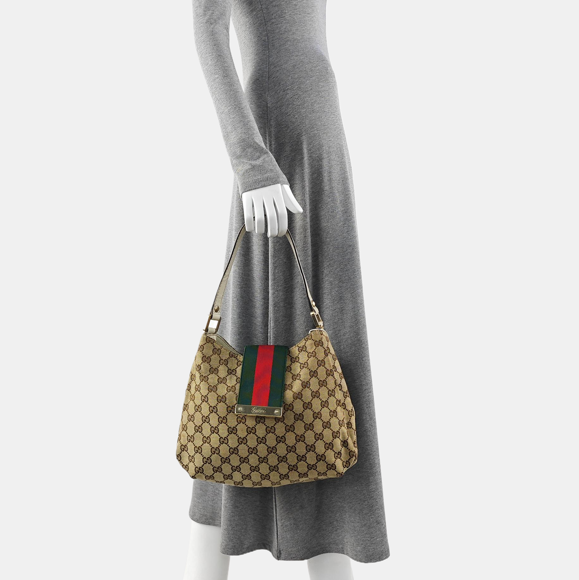 Monogram Canvas Shoulder Bag Brown