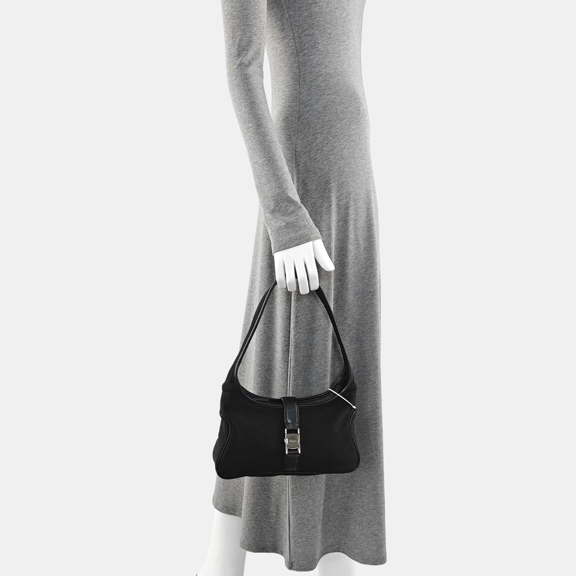Nylon Top Handle Bag Black