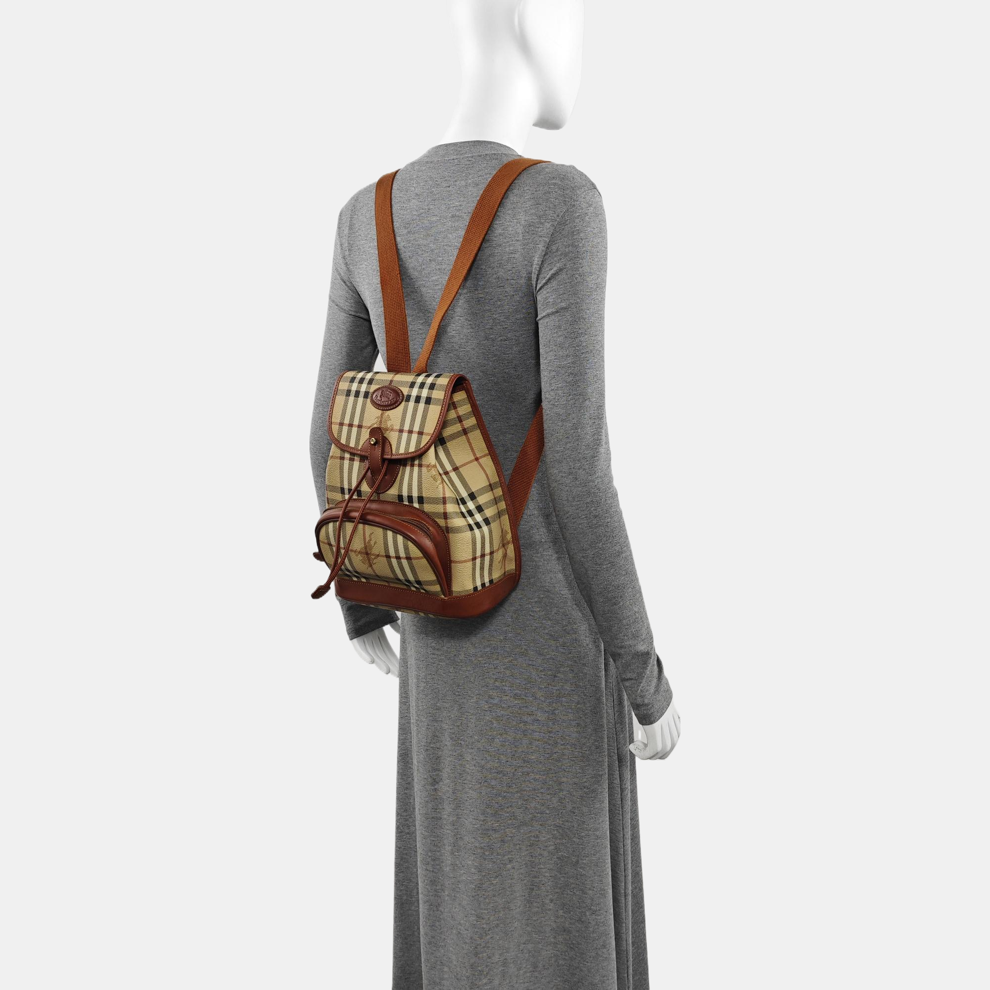 Coated Canvas Backpack Beige