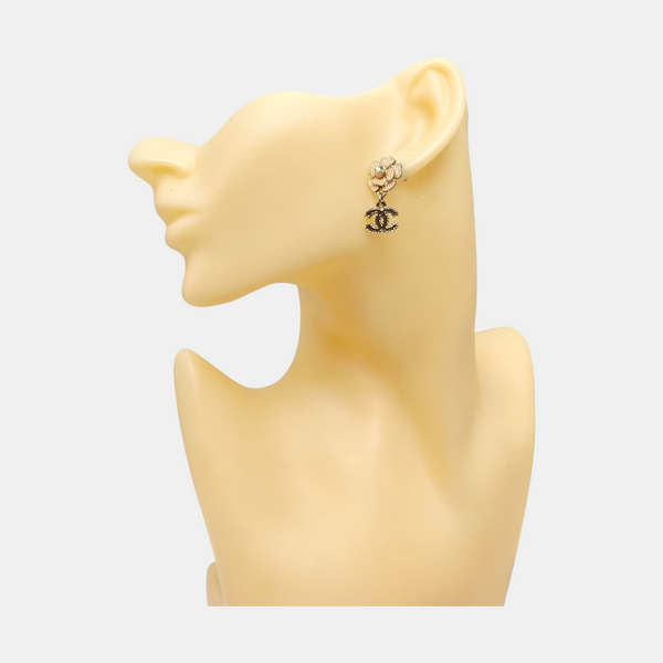 CC Logo Metal Gold Earrings