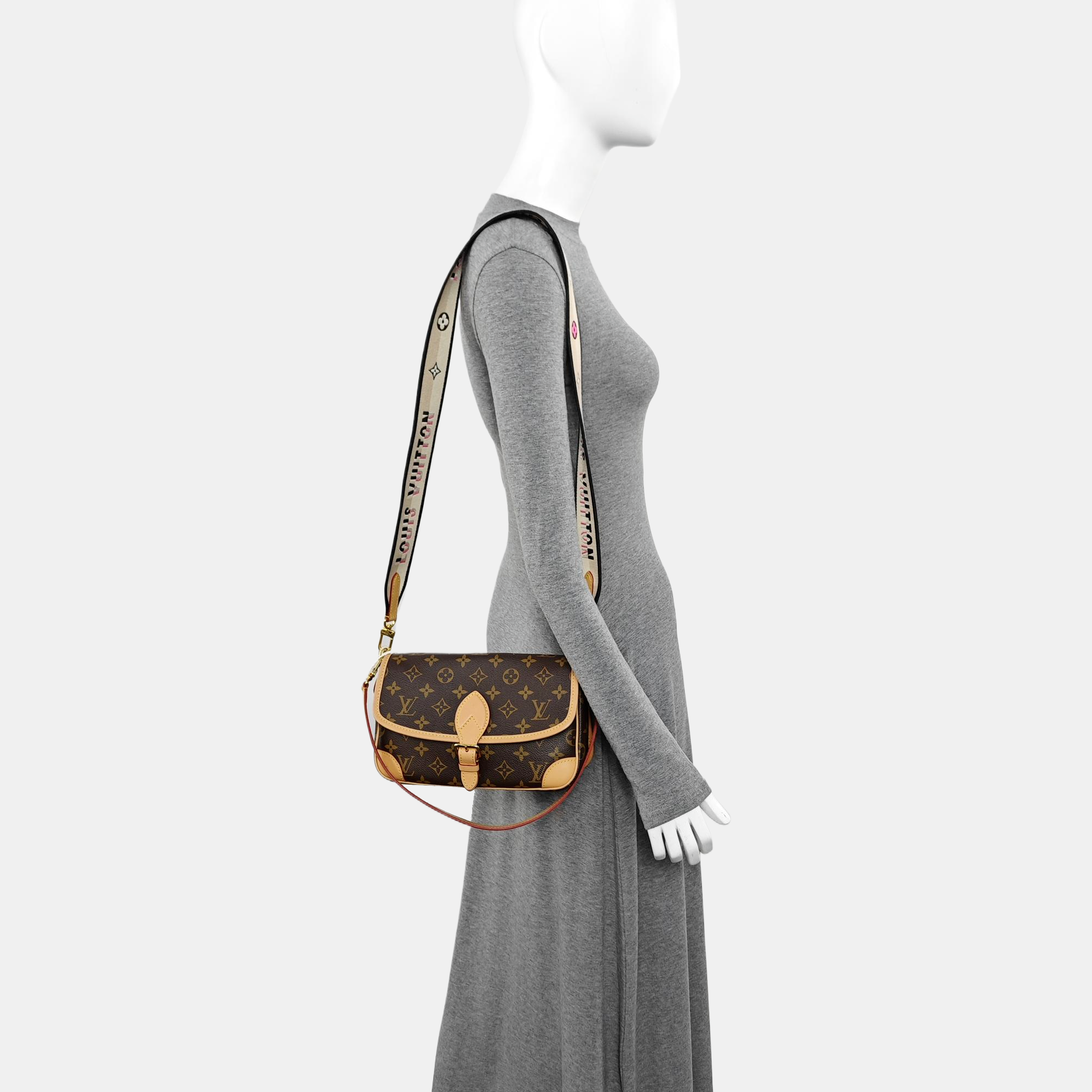 DIANE Monogram Coated Canvas Brown