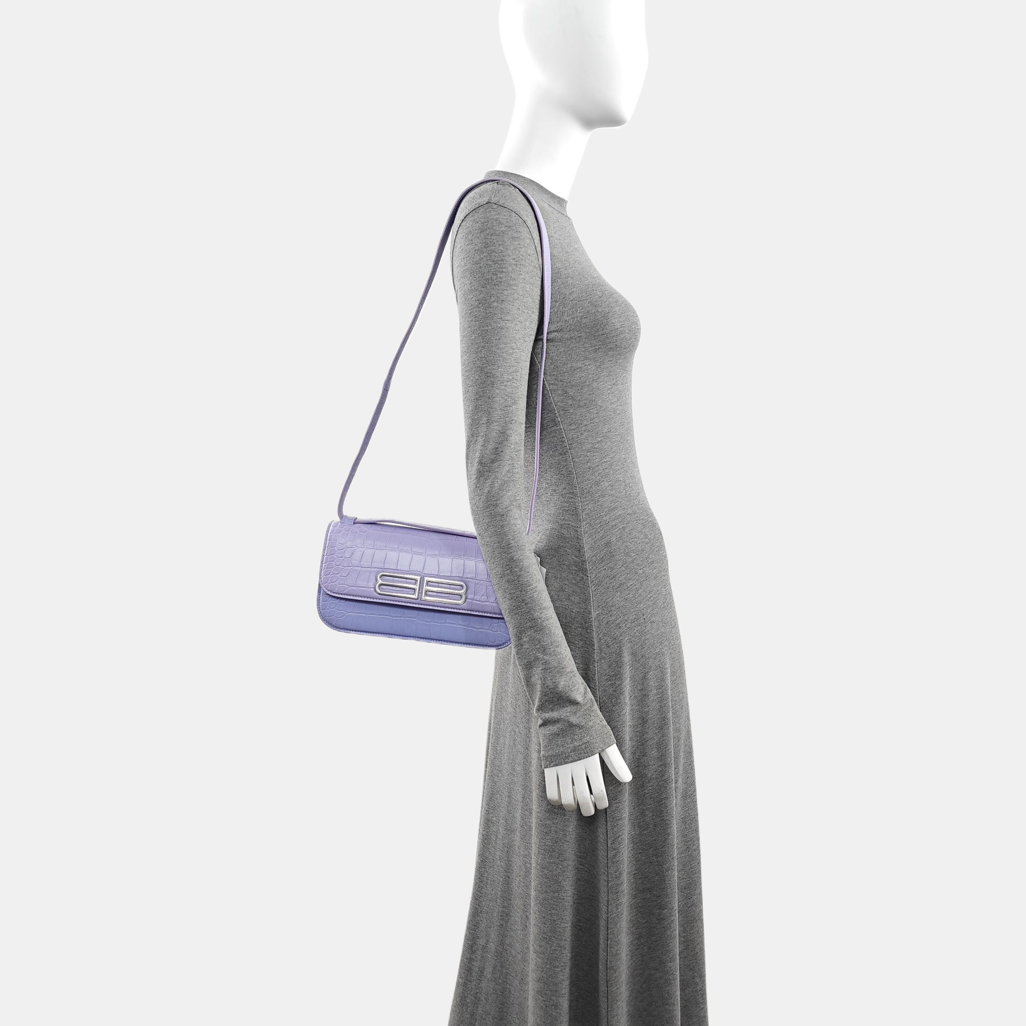Calfskin Shoulder Bag Purple