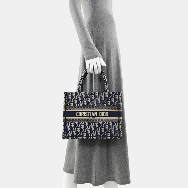 Book Tote Small Oblique Canvas Blue