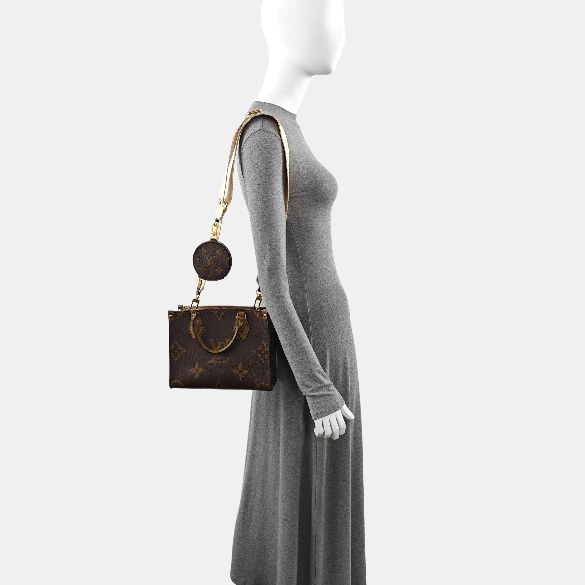 ONTHEGO PM Monogram Coated Canvas Brown