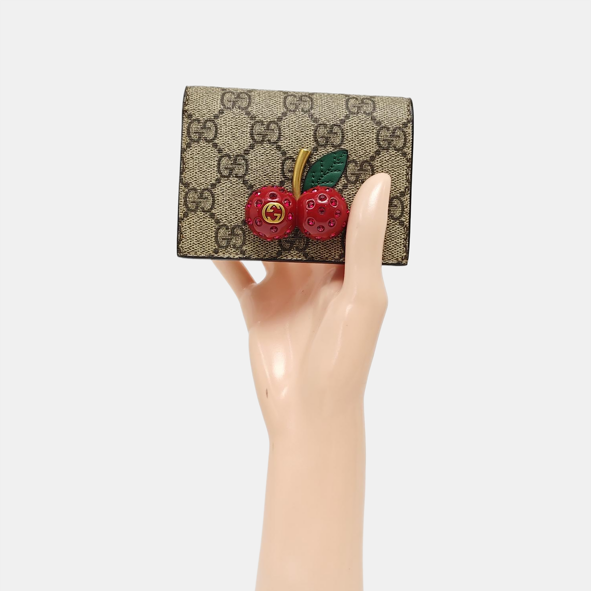 GG Supreme Monogram Coated Canvas Gray Wallet