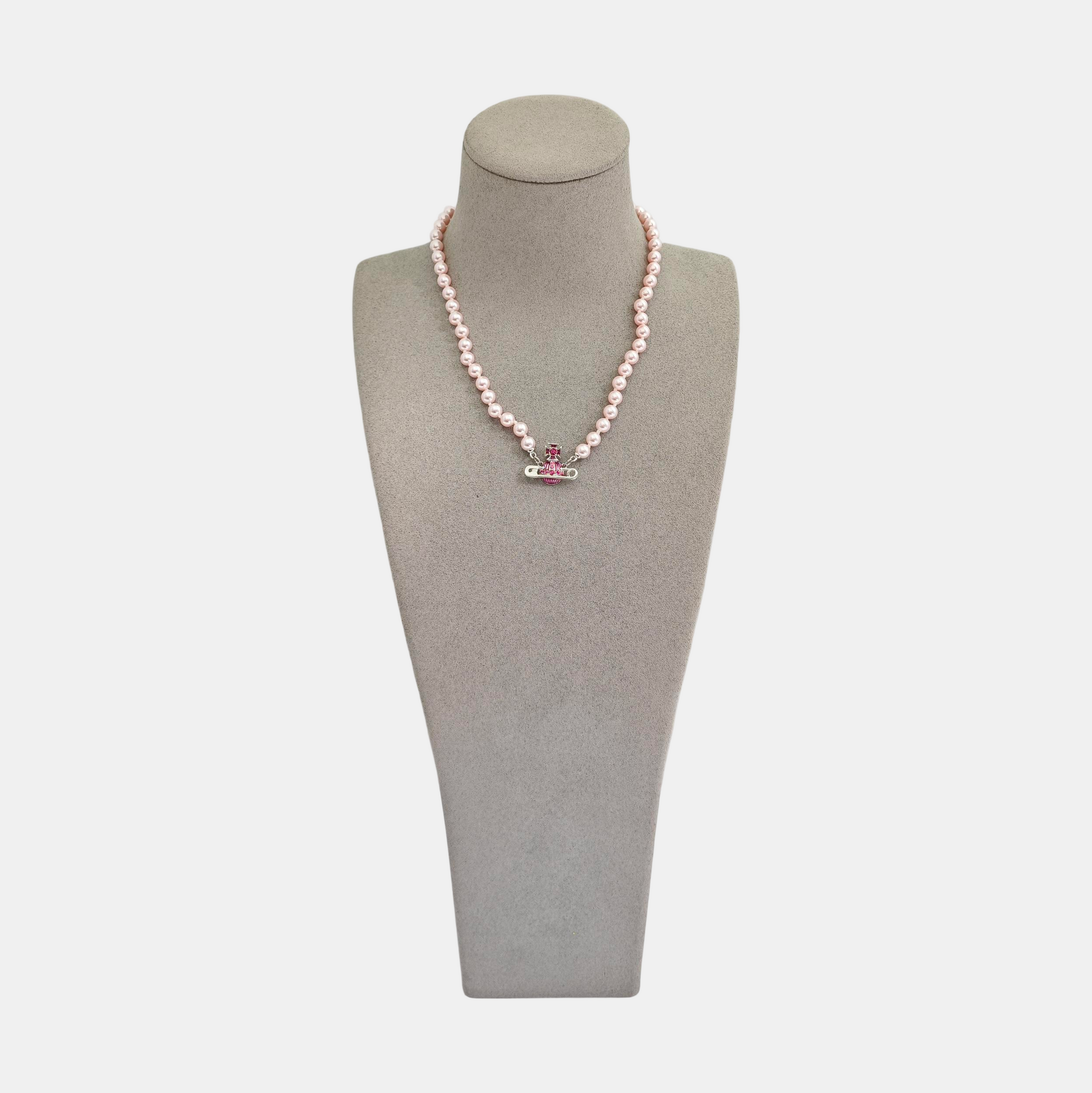 Faux Pearl Pink Necklace