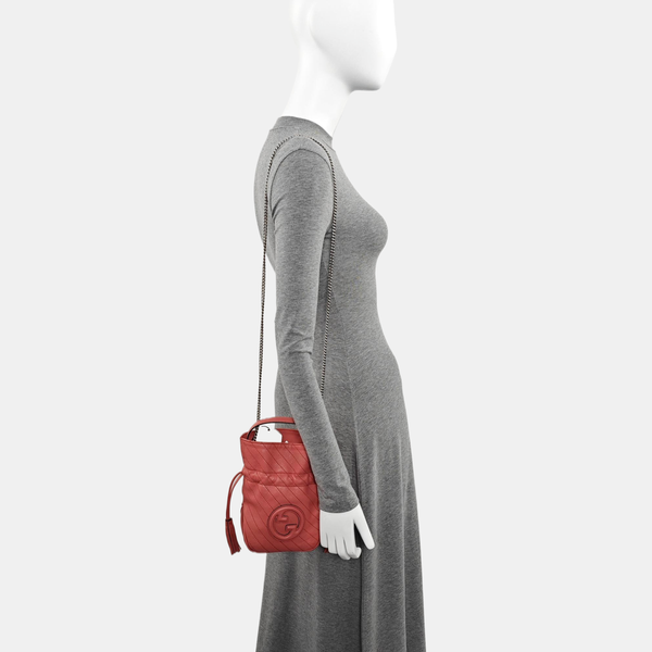 Authenticated pre-owned  Blondie Mini Quilted Calfskin Red - Bucket Bag at Looply