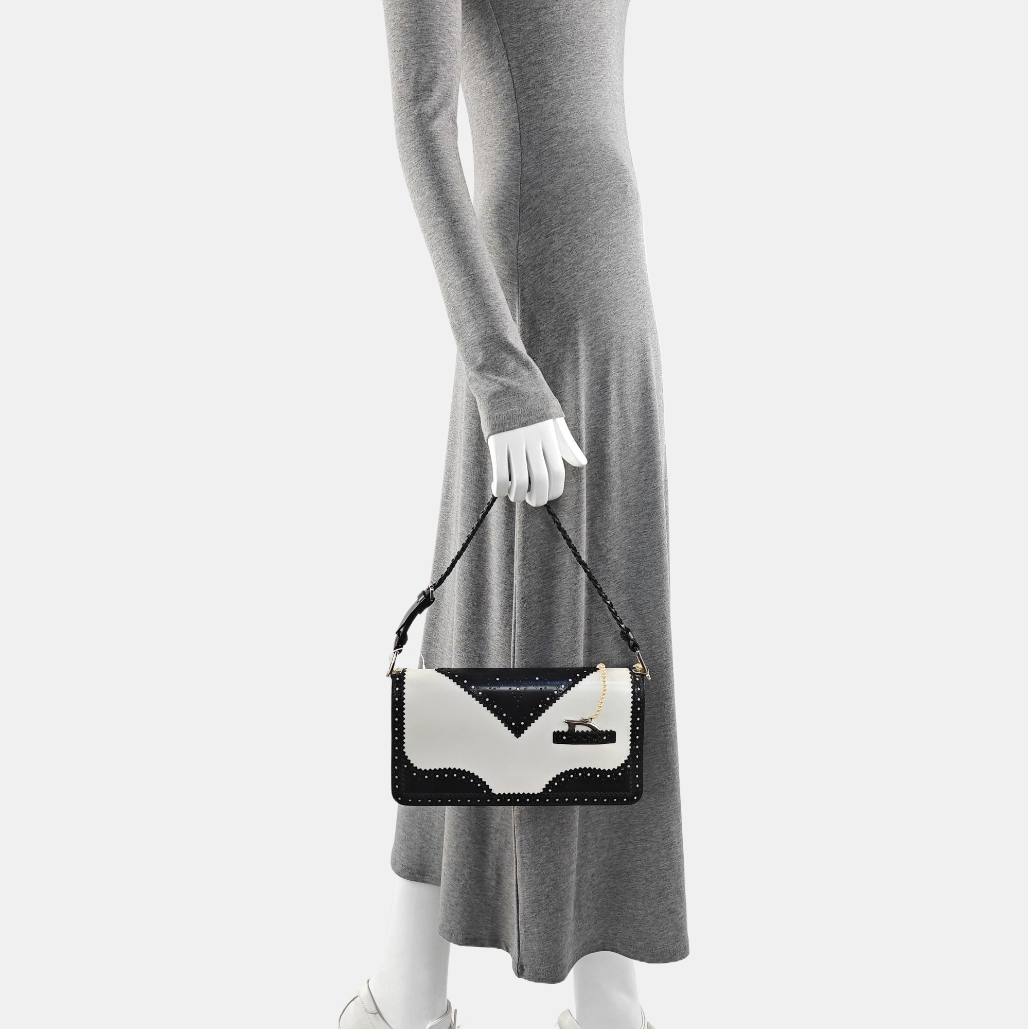 Oblique Canvas Shoulder Bag White