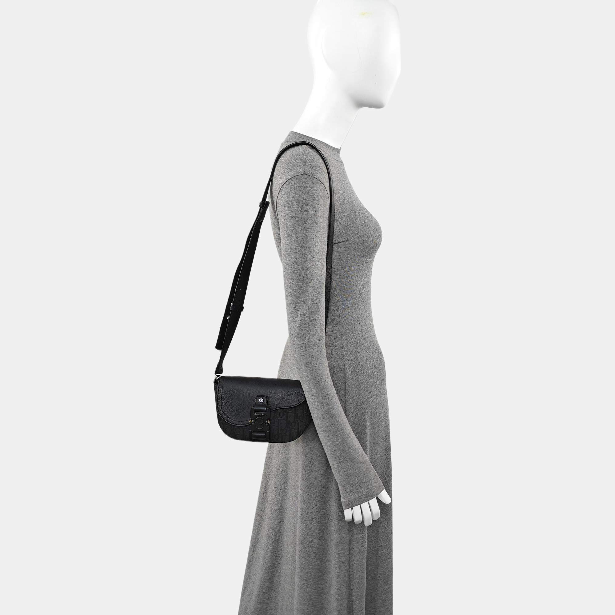 Saddle Mini Oblique Calfskin Black