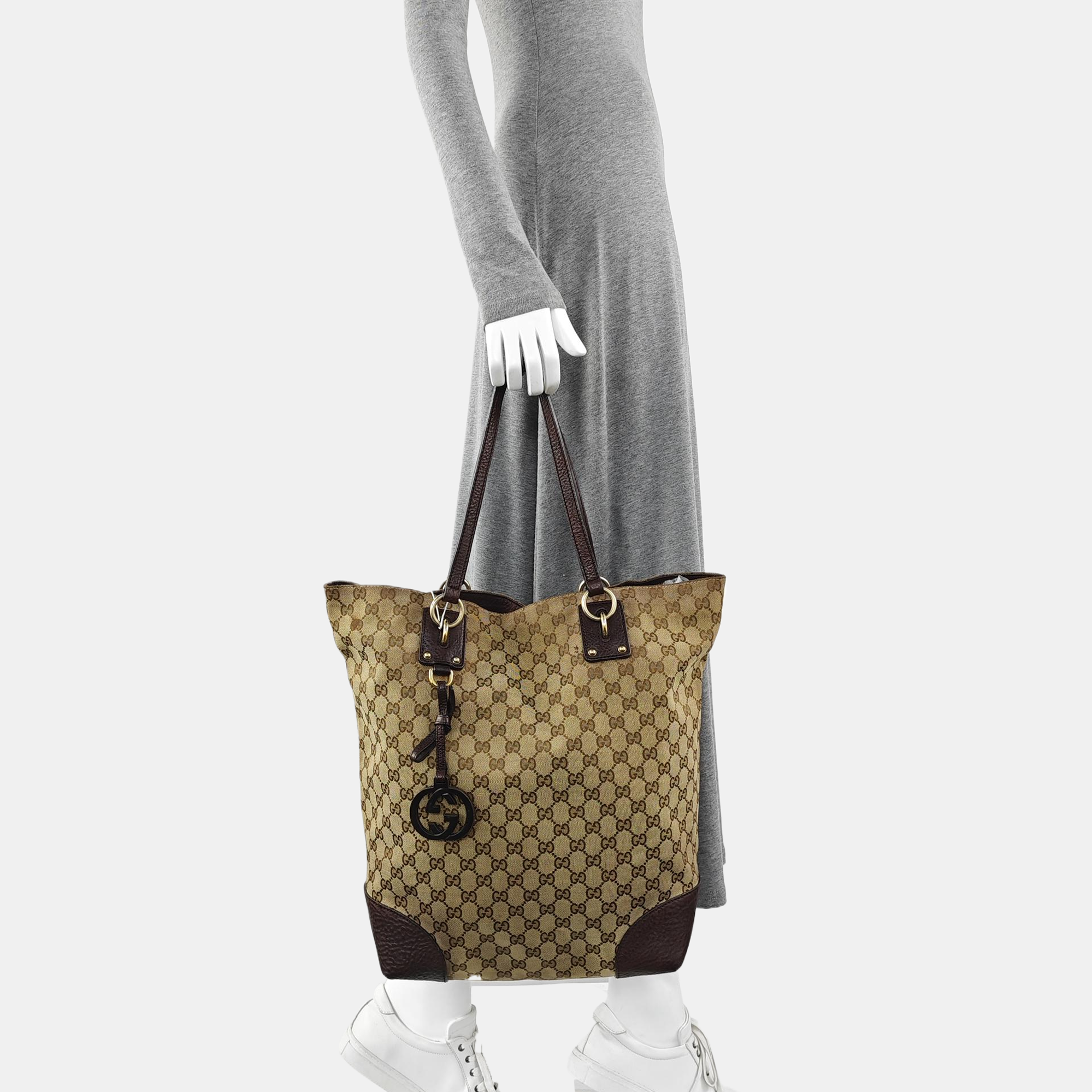 Monogram Canvas Tote Bag Brown