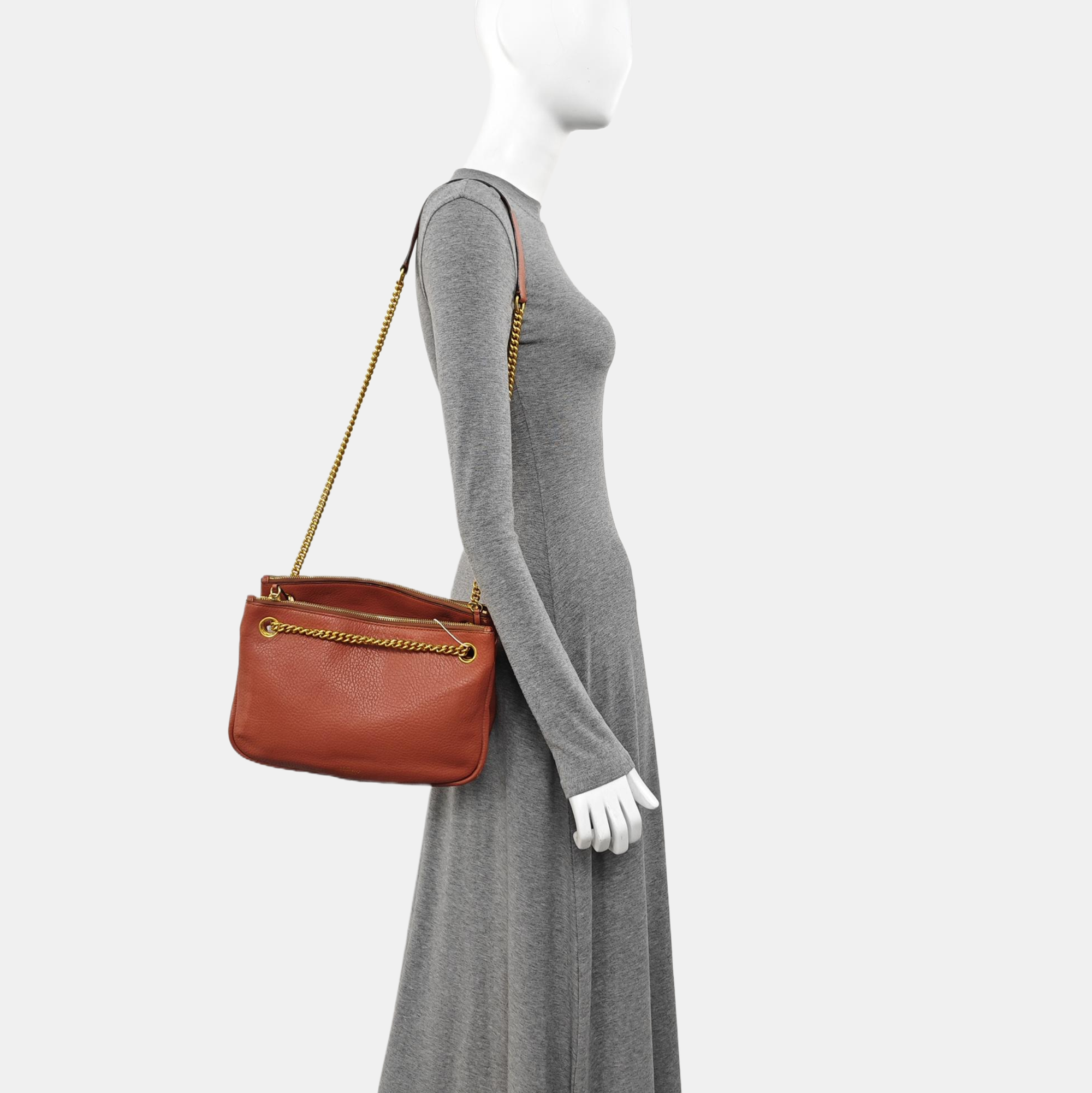 Calfskin Shoulder Bag Orange