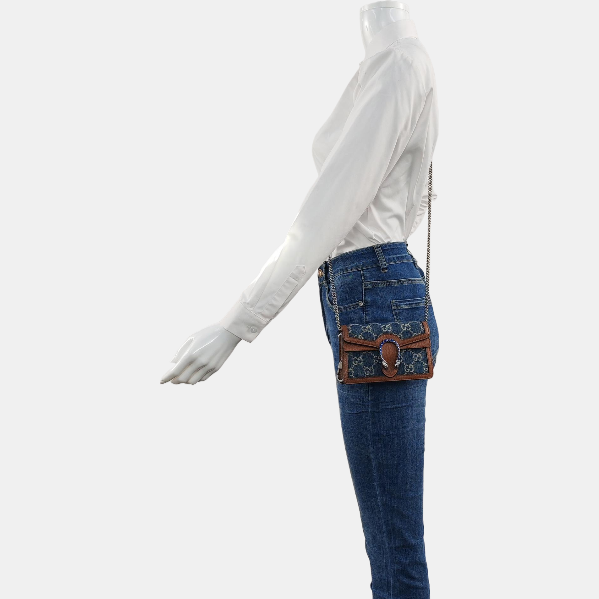 Authenticated pre-owned  Dionysus Super Mini Monogram Denim Blue - Crossbody Bag at Looply