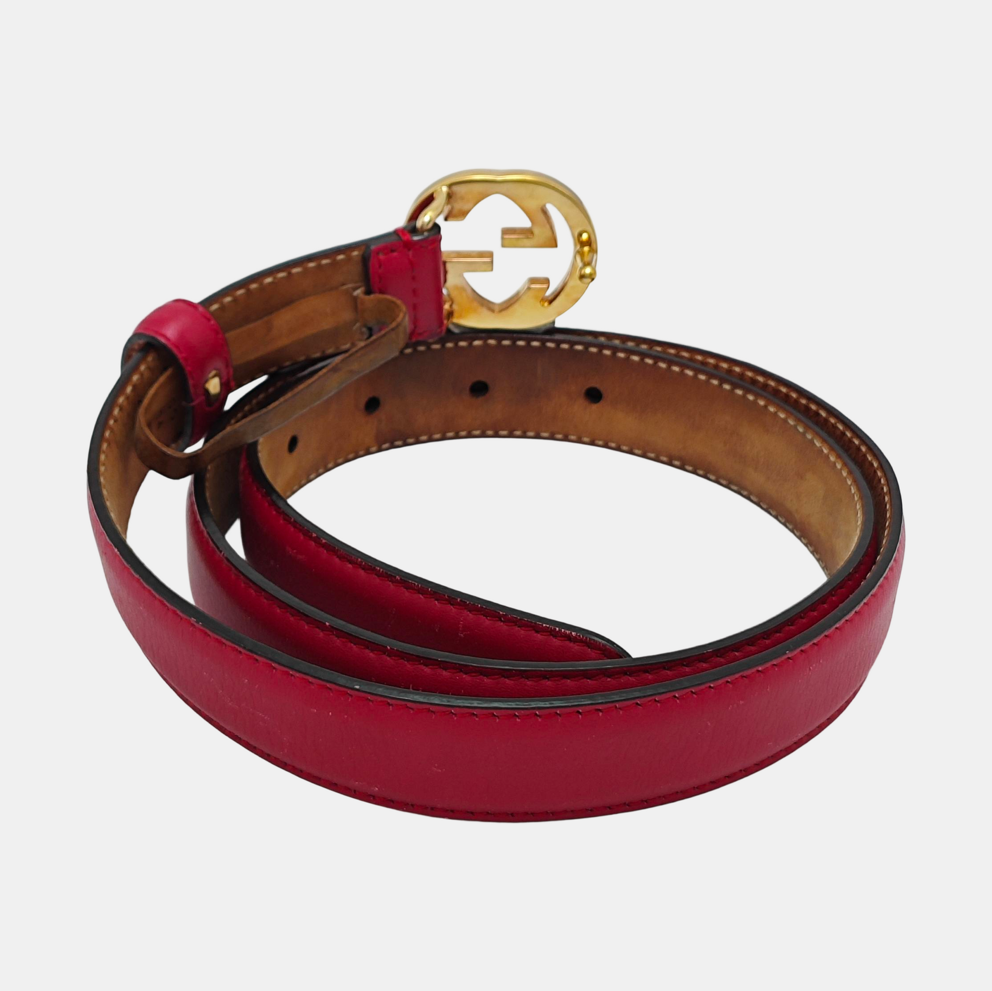 Leather Belt Red
