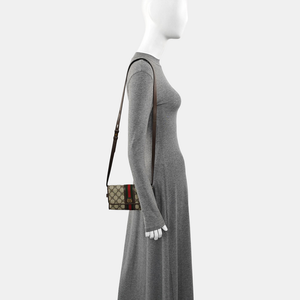 Coated Canvas Shoulder Bag Beige