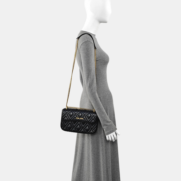 Quilted Calfskin Shoulder Bag Black