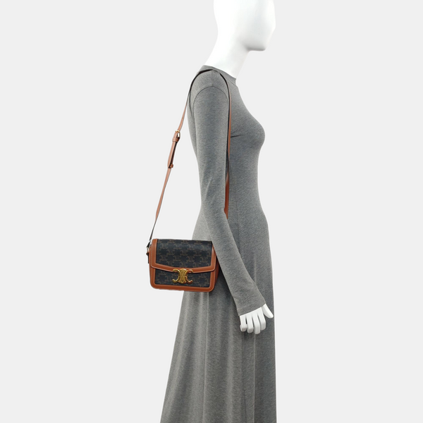 TRIOMPHE Small Coated Canvas Brown