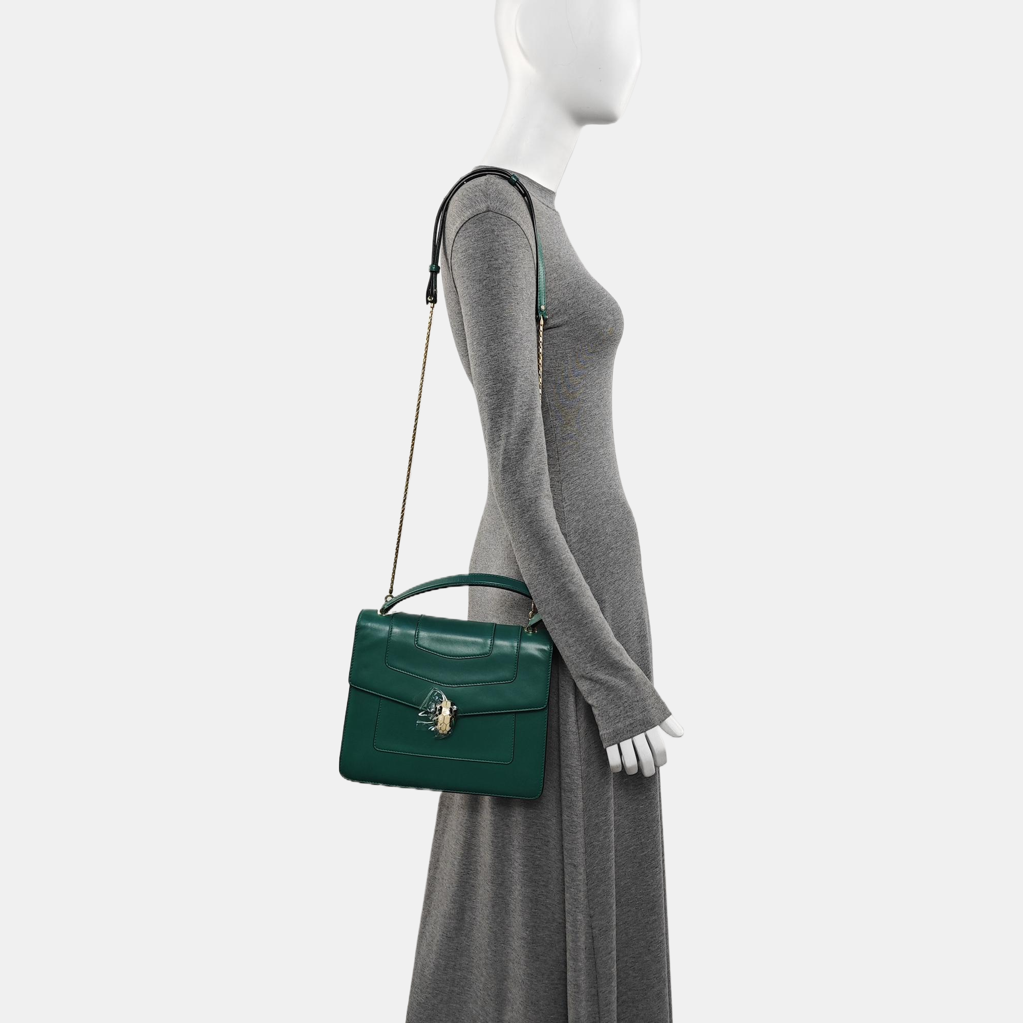 SERPENTI FOREVER Medium Calfskin Green