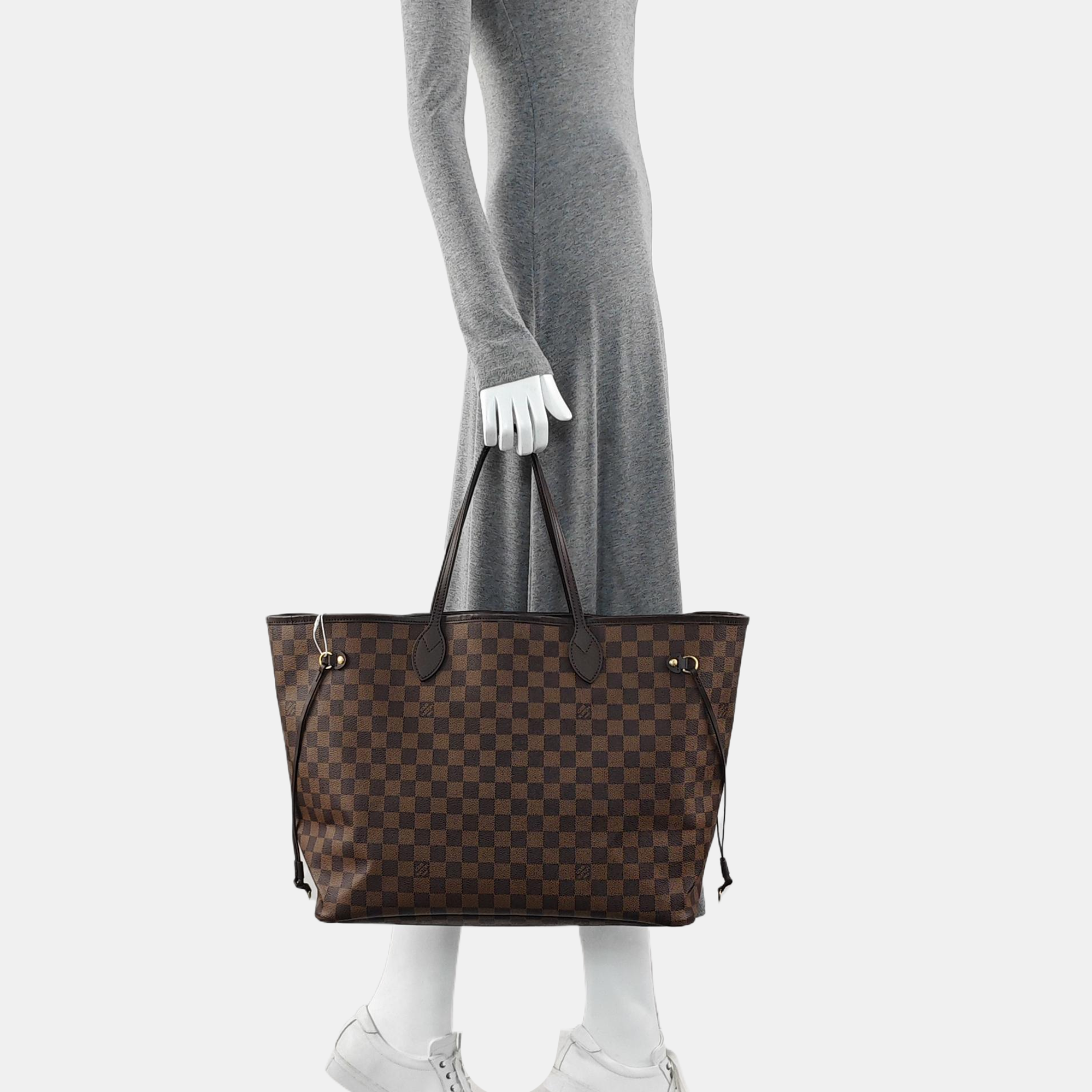 NEVERFULL GM Damier Ebene Coated Canvas Brown