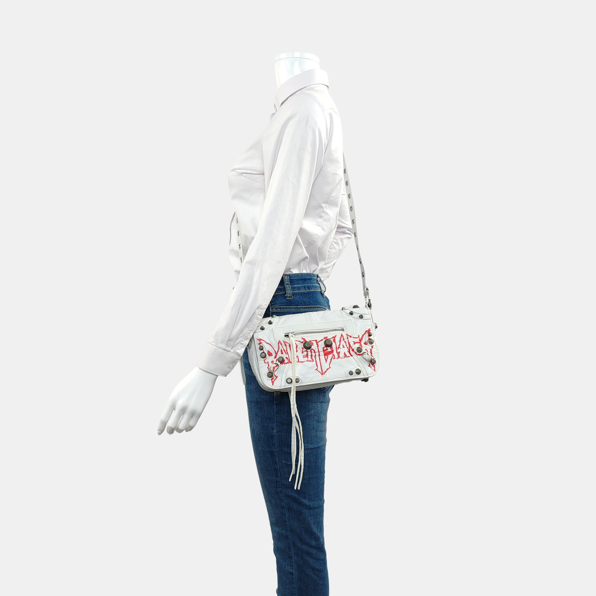Authenticated pre-owned  Le Cagole XS Lambskin White - Shoulder Bag at Looply