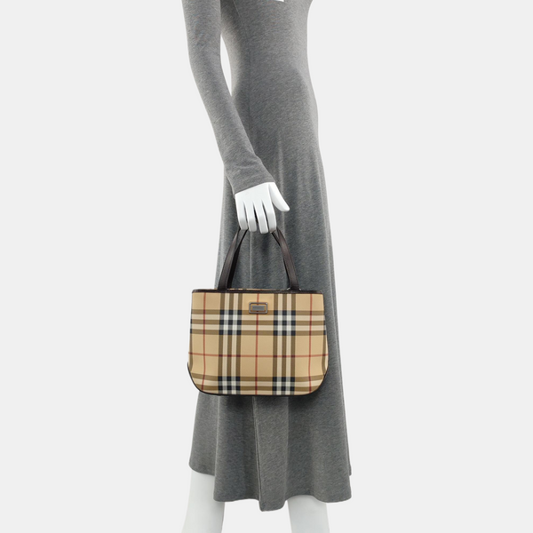 Coated Canvas Tote Bag Brown