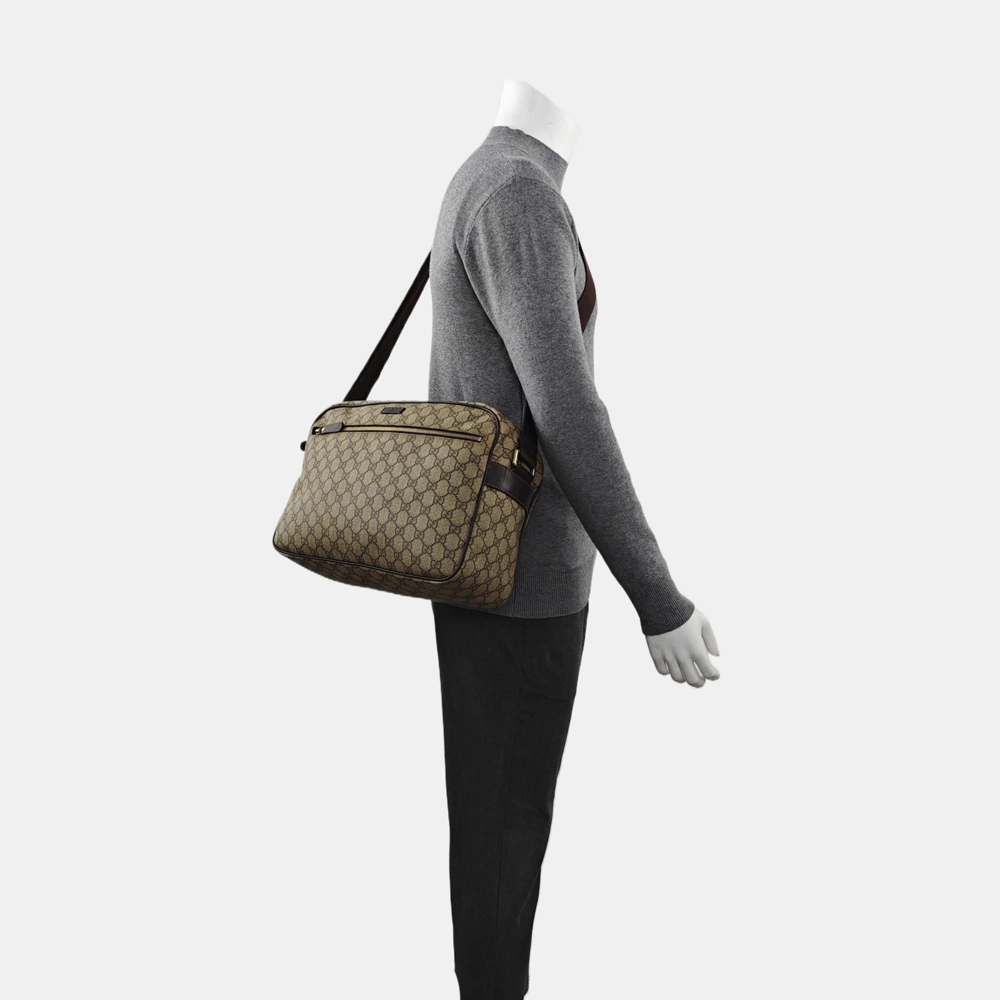 GG Supreme Monogram Coated Canvas Brown