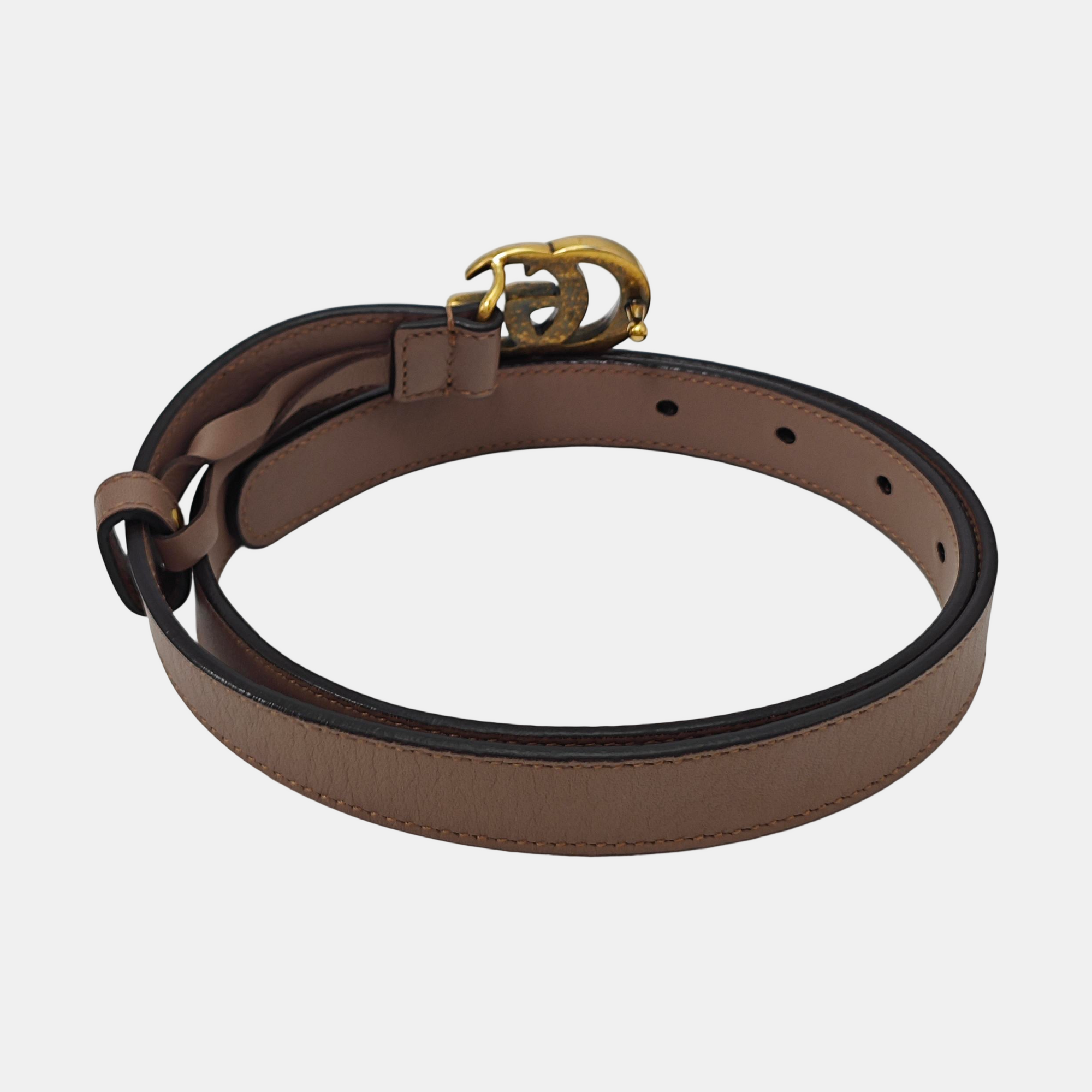 Leather Belt Beige