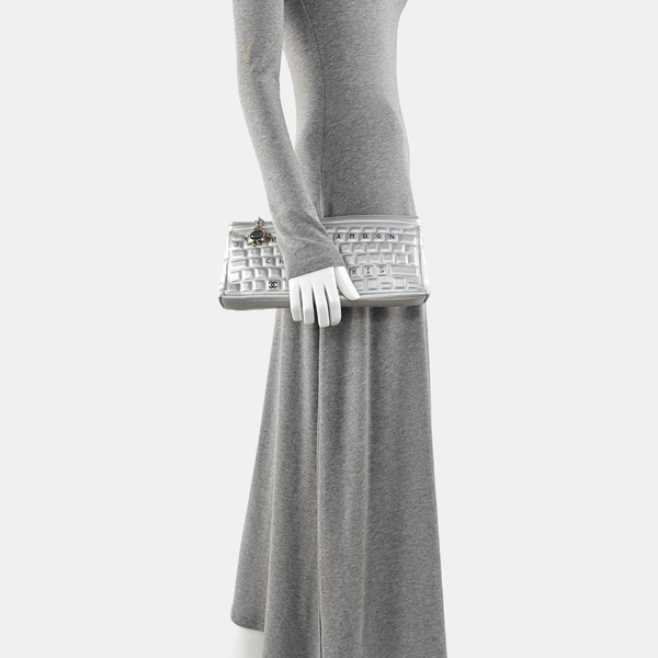 Calfskin Clutch Silver