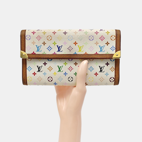 LV × TM INTERNATIONAL Monogram Coated Canvas White Wallet