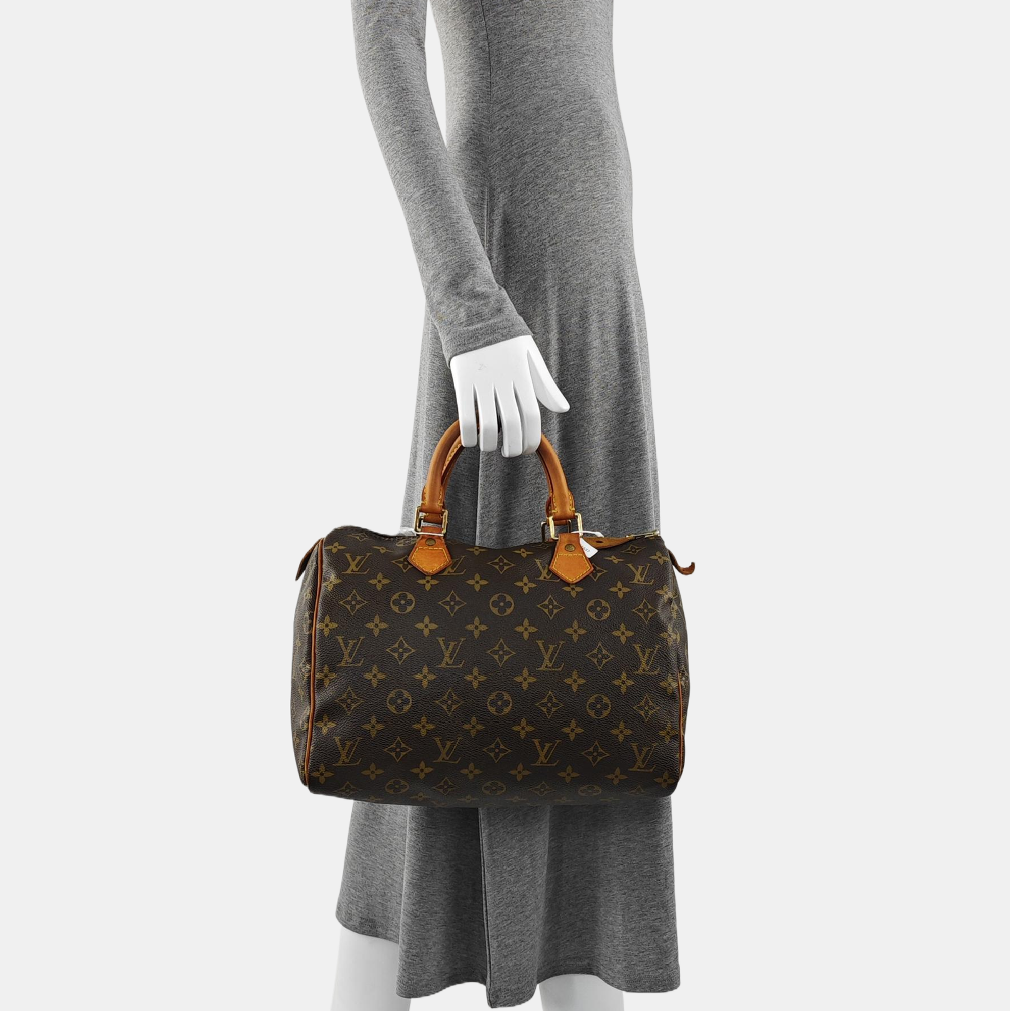 SPEEDY 30 Monogram Coated Canvas Brown