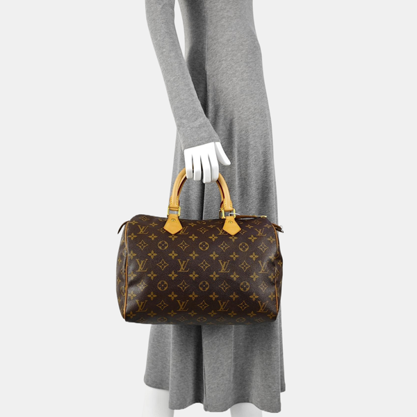 SPEEDY 30 Monogram Coated Canvas Brown