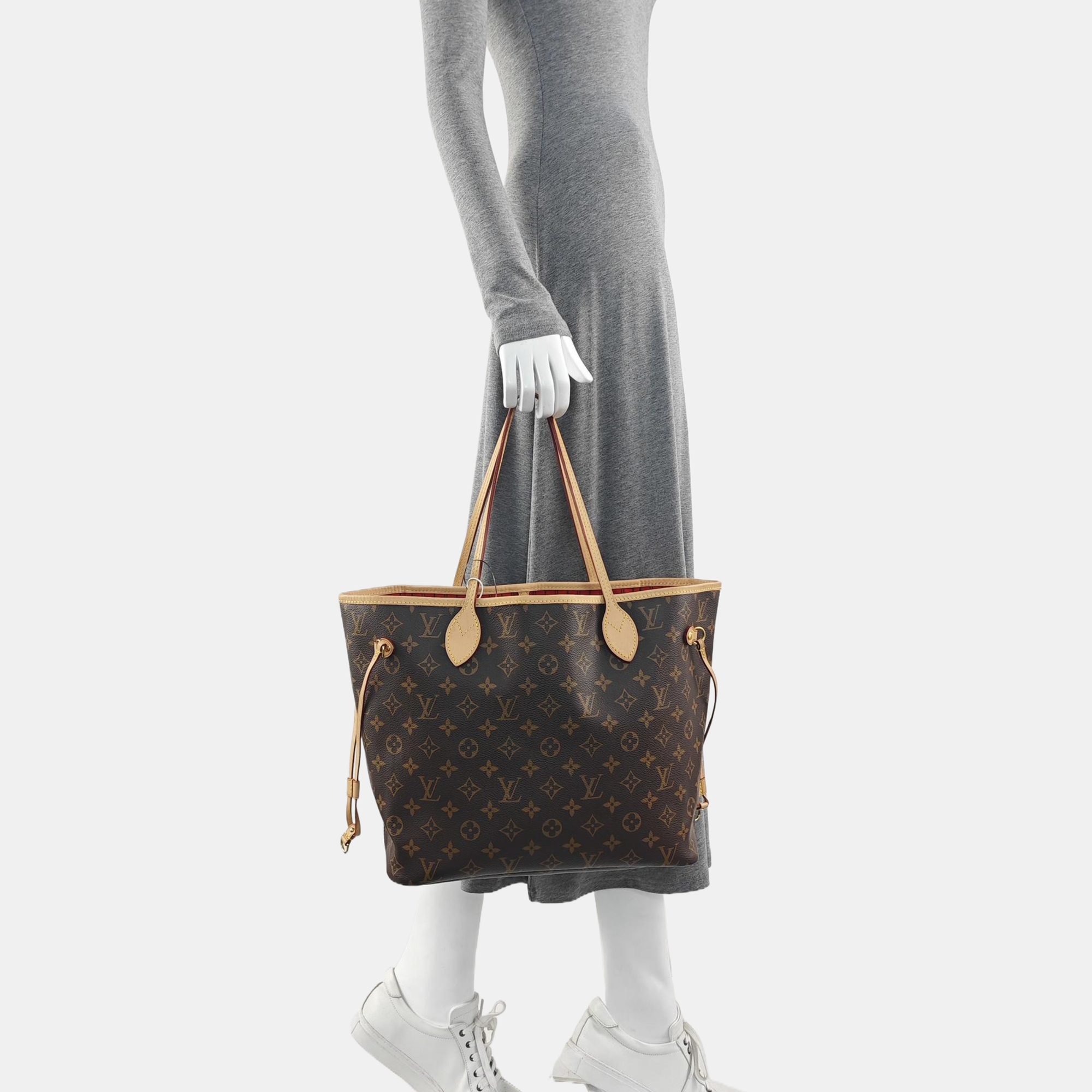 NEVERFULL MM Monogram Coated Canvas Brown