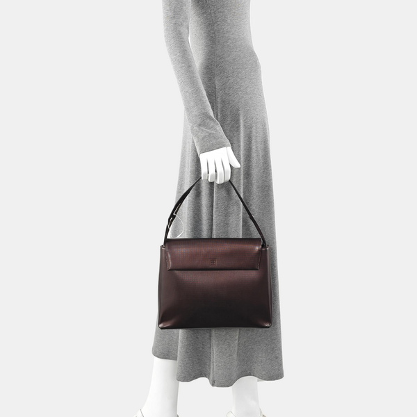 Calfskin Top Handle Bag Brown