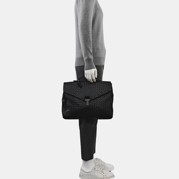 Calfskin Top Handle Bag Black