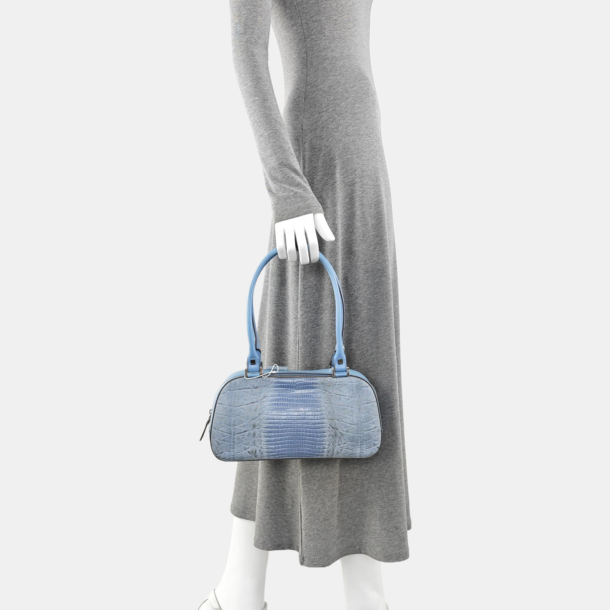 Calfskin Top Handle Bag Blue