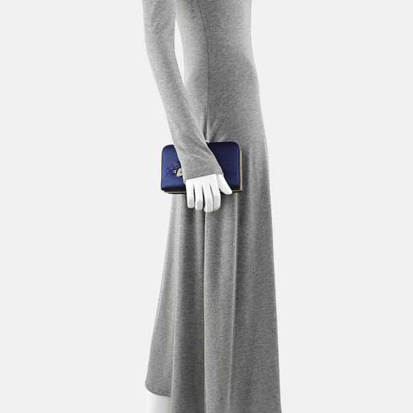 Silk Satin Clutch Blue