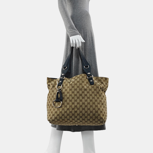 Monogram Canvas Tote Bag Beige