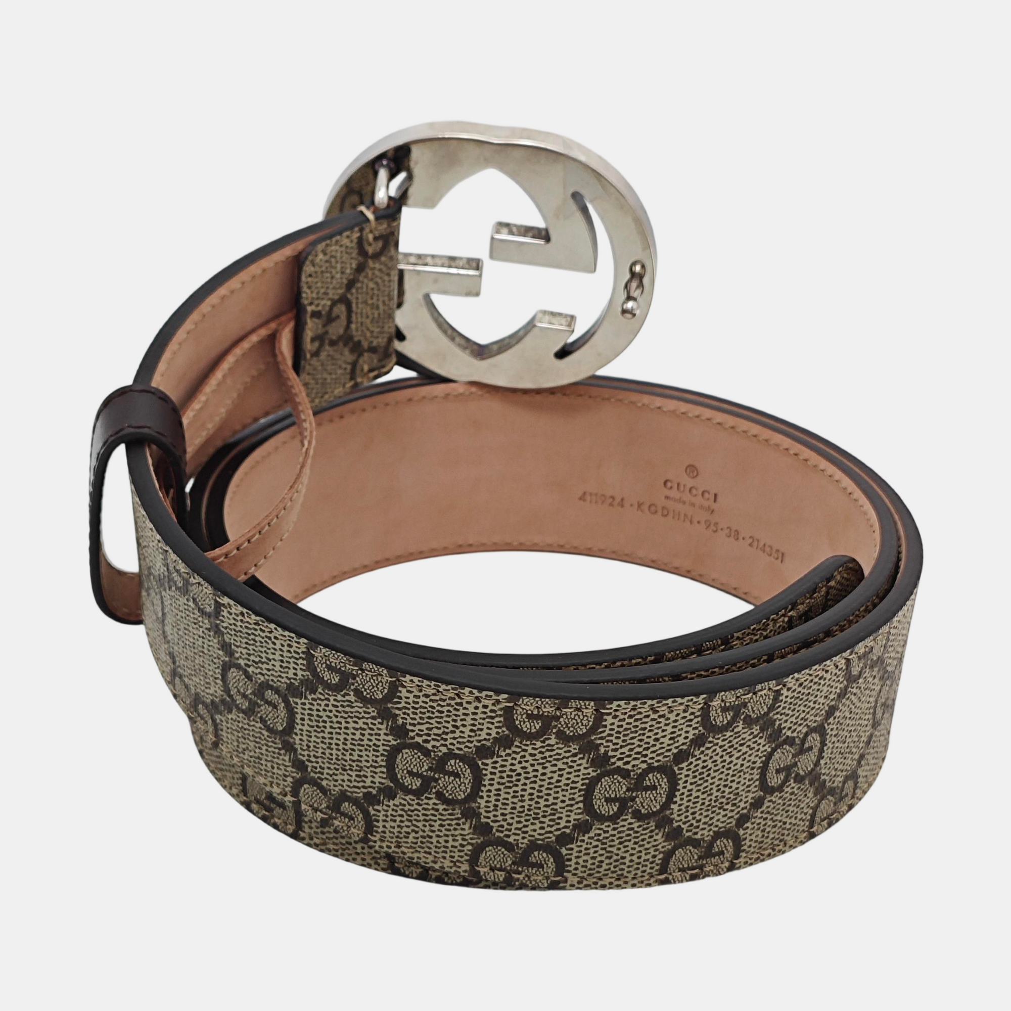 Coated Canvas Belt Beige